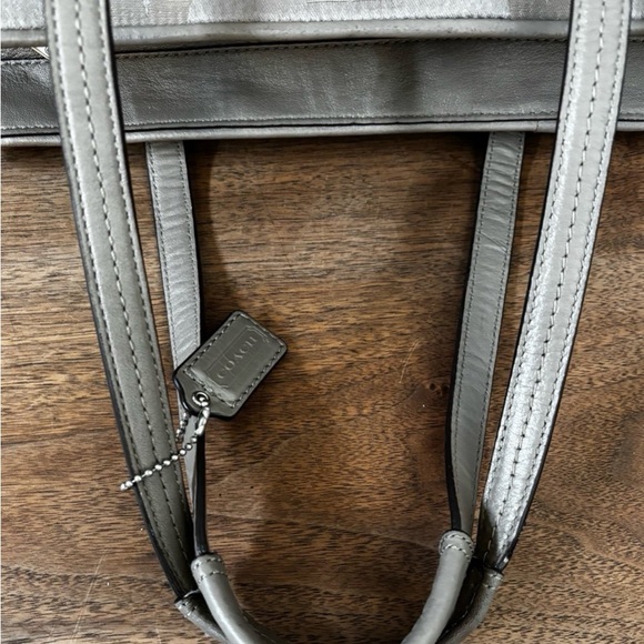 COACH Taylor Op Art SignatureTote in Taupe - Picture 6 of 12